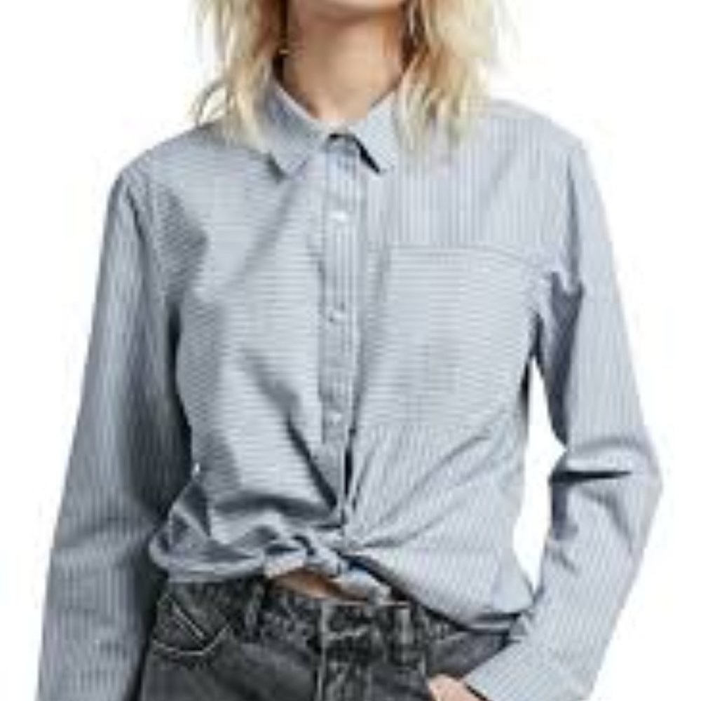 Volcom Champ Stripe Tie Hem Top